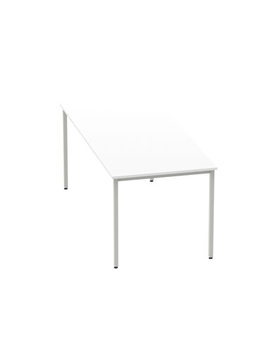 Dynamic Impulse 1800mm Straight Writing Desk Table White Top Silver Box Frame Leg BF00118