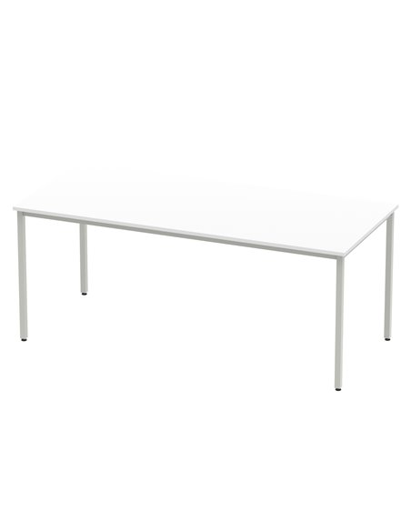 Dynamic Impulse 1800mm Straight Writing Desk Table White Top Silver Box Frame Leg BF00118 - pic 72683 | FastDaddyshop