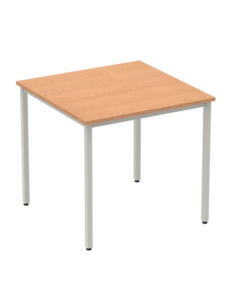 Dynamic Impulse 800mm Straight Writing Desk Table Oak Top Silver Box Frame Leg BF00127 - pic 72684 | FastDaddyshop