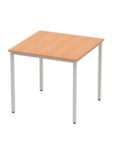 Dynamic Impulse 800mm Straight Writing Desk Table Oak Top Silver Box Frame Leg BF00127 2