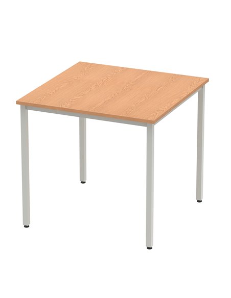 Dynamic Impulse 800mm Straight Writing Desk Table Oak Top Silver Box Frame Leg BF00127 - pic 72685 | FastDaddyshop