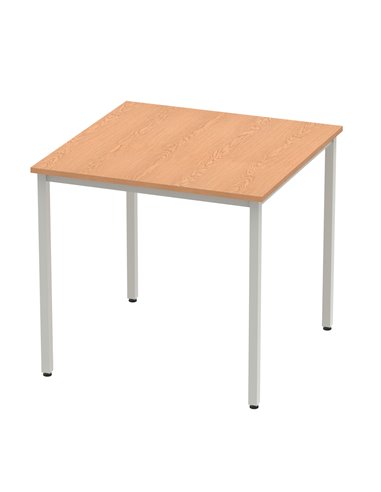 Dynamic Impulse 800mm Straight Writing Desk Table Oak Top Silver Box Frame Leg BF00127