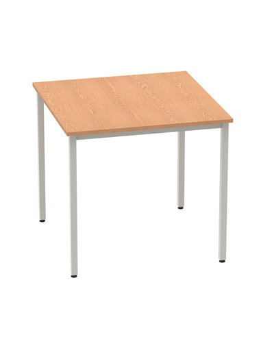 Dynamic Impulse 800mm Straight Writing Desk Table Oak Top Silver Box Frame Leg BF00127