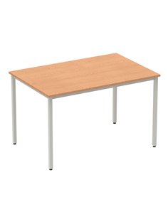 Dynamic Impulse 1200mm Straight Writing Desk Table Oak Top Silver Box Frame Leg BF00128