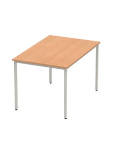 Dynamic Impulse 1200mm Straight Writing Desk Table Oak Top Silver Box Frame Leg BF00128 2