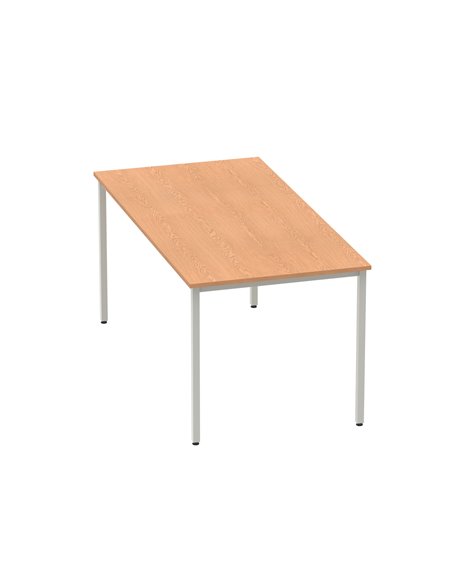 Dynamic Impulse 1600mm Straight Writing Desk Table Oak Top Silver Box Frame Leg BF00130 - pic 72702 | FastDaddyshop
