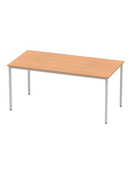 Dynamic Impulse 1600mm Straight Writing Desk Table Oak Top Silver Box Frame Leg BF00130 - pic 72703 | FastDaddyshop