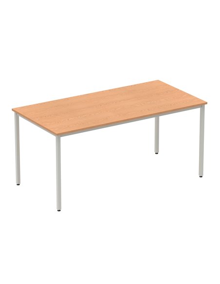 Dynamic Impulse 1600mm Straight Writing Desk Table Oak Top Silver Box Frame Leg BF00130 - pic 72704 | FastDaddyshop