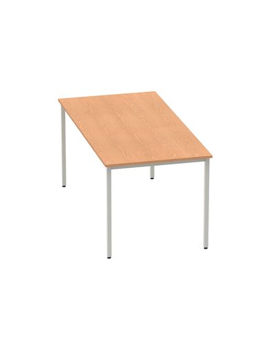 Dynamic Impulse 1600mm Straight Writing Desk Table Oak Top Silver Box Frame Leg BF00130