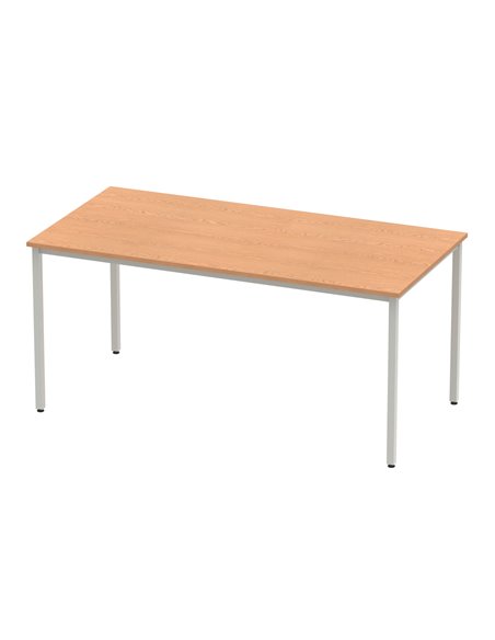 Dynamic Impulse 1600mm Straight Writing Desk Table Oak Top Silver Box Frame Leg BF00130 - pic 72707 | FastDaddyshop