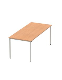 Dynamic Impulse 1800mm Straight Writing Desk Table Oak Top Silver Box Frame Leg BF00131 2