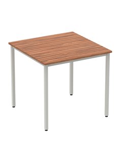 Dynamic Impulse 800mm Straight Writing Desk Table Walnut Top Silver Box Frame Leg BF00140