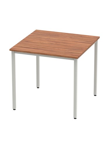 Dynamic Impulse 800mm Straight Writing Desk Table Walnut Top Silver Box Frame Leg BF00140