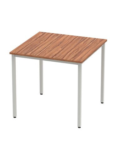 Dynamic Impulse 800mm Straight Writing Desk Table Walnut Top Silver Box Frame Leg BF00140