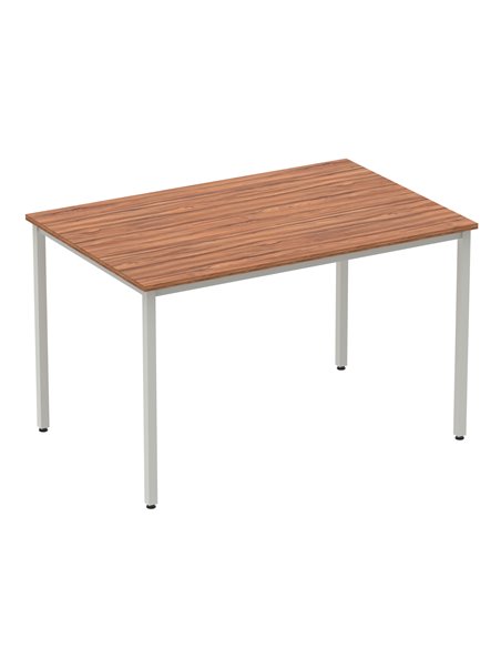 Dynamic Impulse 1200mm Straight Writing Desk Table Walnut Top Silver Box Frame Leg BF00141 - pic 72724 | FastDaddyshop