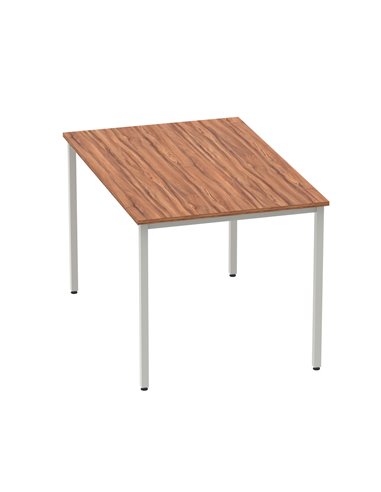 Dynamic Impulse 1200mm Straight Writing Desk Table Walnut Top Silver Box Frame Leg BF00141