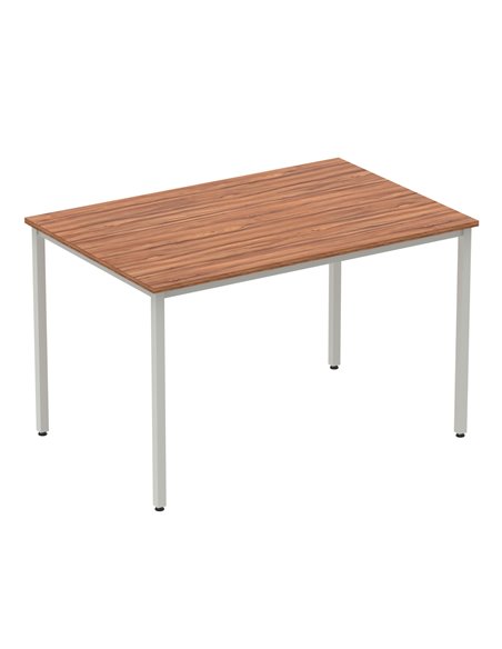 Dynamic Impulse 1200mm Straight Writing Desk Table Walnut Top Silver Box Frame Leg BF00141 - pic 72728 | FastDaddyshop