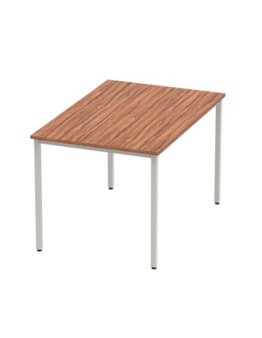 Dynamic Impulse 1200mm Straight Writing Desk Table Walnut Top Silver Box Frame Leg BF00141