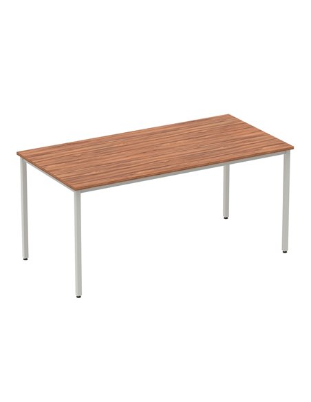 Dynamic Impulse 1600mm Straight Writing Desk Table Walnut Top Silver Box Frame Leg BF00143 - pic 72732 | FastDaddyshop