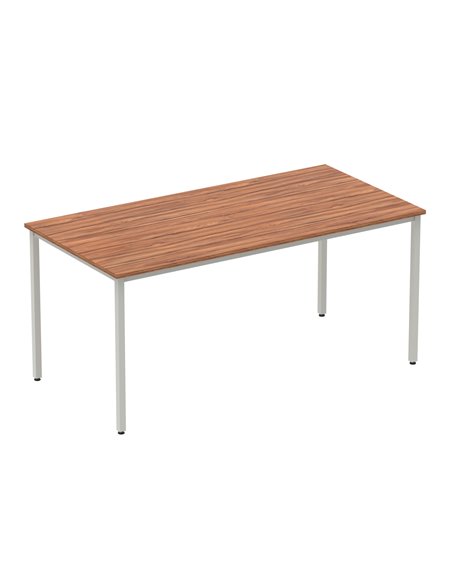 Dynamic Impulse 1600mm Straight Writing Desk Table Walnut Top Silver Box Frame Leg BF00143 - pic 72736 | FastDaddyshop