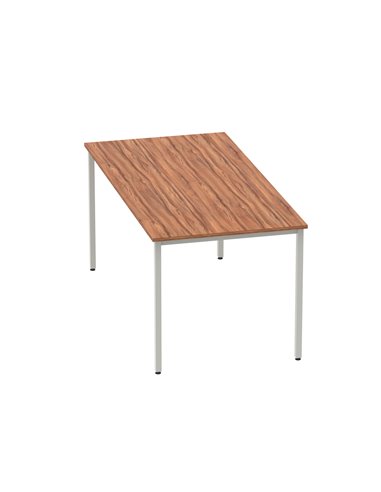 Dynamic Impulse 1600mm Straight Writing Desk Table Walnut Top Silver Box Frame Leg BF00143