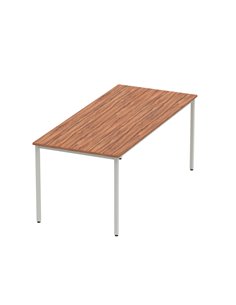 Dynamic Impulse 1800mm Straight Writing Desk Table Walnut Top Silver Box Frame Leg BF00144 2