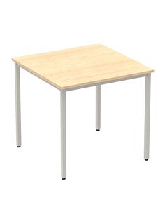 Dynamic Impulse 800mm Straight Writing Desk Table Maple Top Silver Box Frame Leg BF00153