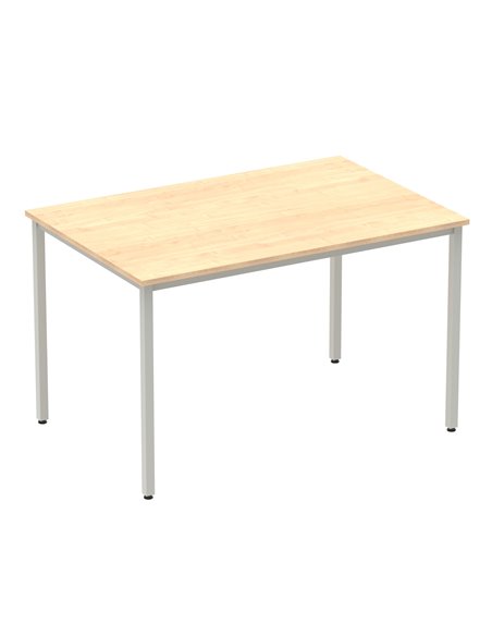 Dynamic Impulse 1200mm Straight Writing Desk Table Maple Top Silver Box Frame Leg BF00154 - pic 72756 | FastDaddyshop