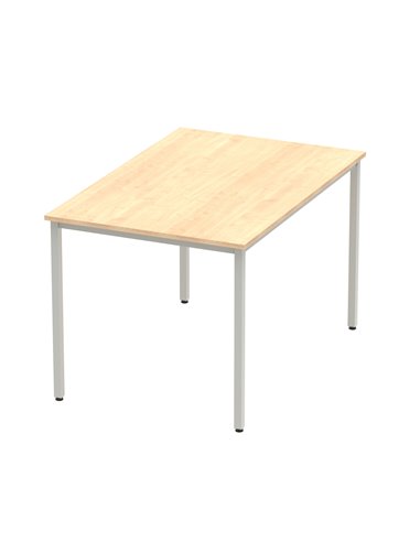 Dynamic Impulse 1200mm Straight Writing Desk Table Maple Top Silver Box Frame Leg BF00154