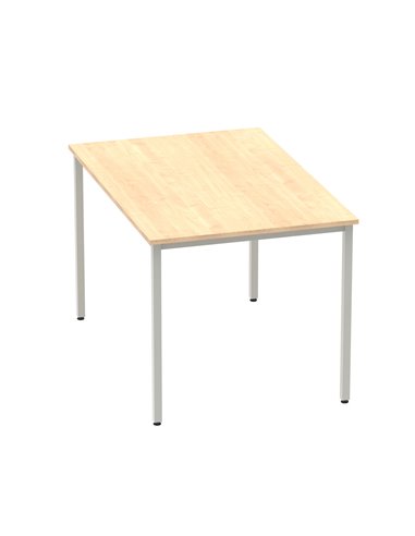Dynamic Impulse 1200mm Straight Writing Desk Table Maple Top Silver Box Frame Leg BF00154