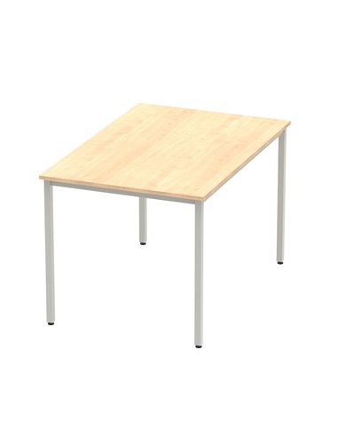 Dynamic Impulse 1200mm Straight Writing Desk Table Maple Top Silver Box Frame Leg BF00154