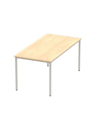 Dynamic Impulse 1600mm Straight Writing Desk Table Maple Top Silver Box Frame Leg BF00156