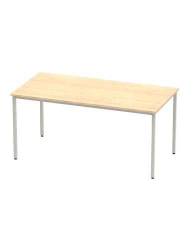 Dynamic Impulse 1600mm Straight Writing Desk Table Maple Top Silver Box Frame Leg BF00156