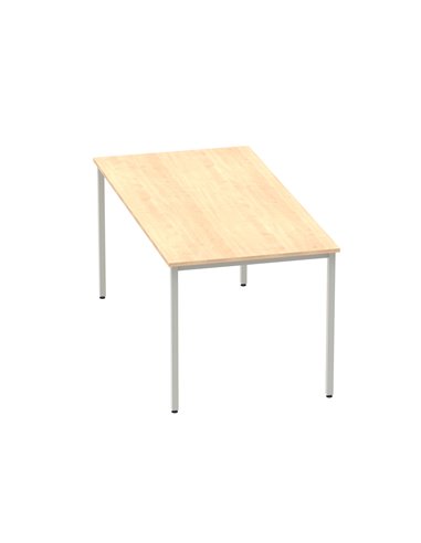 Dynamic Impulse 1600mm Straight Writing Desk Table Maple Top Silver Box Frame Leg BF00156