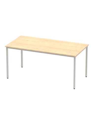 Dynamic Impulse 1600mm Straight Writing Desk Table Maple Top Silver Box Frame Leg BF00156