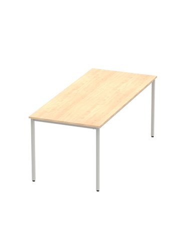 Dynamic Impulse 1800mm Straight Writing Desk Table Maple Top Silver Box Frame Leg BF00157