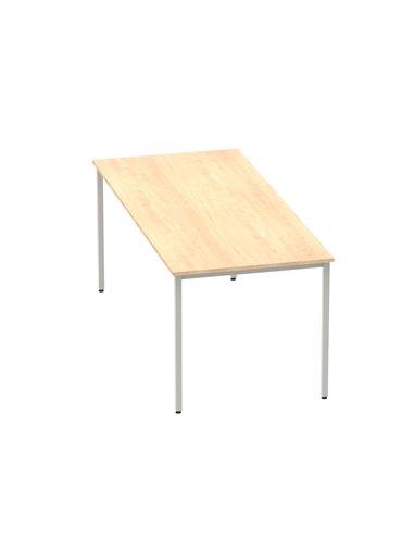 Dynamic Impulse 1800mm Straight Writing Desk Table Maple Top Silver Box Frame Leg BF00157