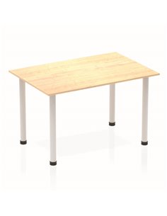 Dynamic Impulse 1200mm Straight Writing Desk Table Maple Top Silver Post Leg BF00190