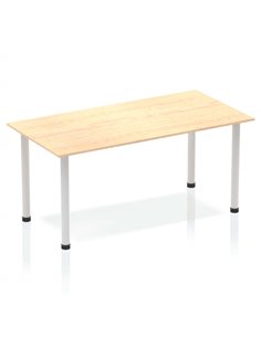 Dynamic Impulse 1400mm Straight Writing Desk Table Maple Top Silver Post Leg BF00191