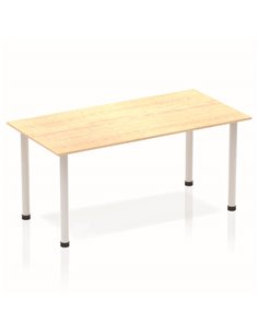 Dynamic Impulse 1600mm Straight Writing Desk Table Maple Top Silver Post Leg BF00192
