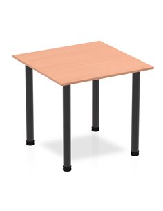 Dynamic Impulse 800mm Square Writing Desk Table Beech Top Black Post Leg BF00361