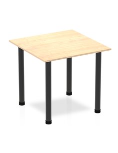 Dynamic Impulse 800mm Square Writing Desk Table Maple Top Black Post Leg BF00365