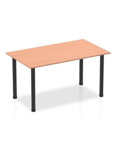 Dynamic Impulse 1400mm Straight Writing Desk Table Beech Top Black Post Leg BF00371