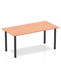 Dynamic Impulse 1600mm Straight Writing Desk Table Beech Top Black Post Leg BF00376