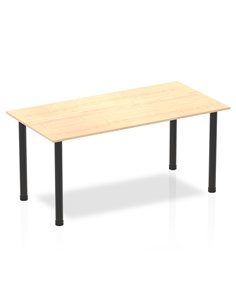 Dynamic Impulse 1600mm Straight Writing Desk Table Maple Top Black Post Leg BF00380