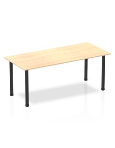 Dynamic Impulse 1800mm Straight Writing Desk Table Maple Top Black Post Leg BF00385