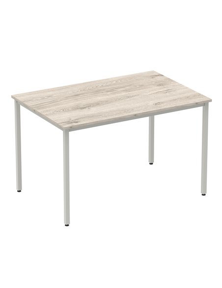 Dynamic Impulse 1200mm Straight Writing Desk Table Grey Oak Top Silver Box Frame Leg I003260 - pic 72840 | FastDaddyshop
