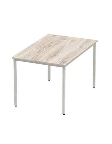 Dynamic Impulse 1200mm Straight Writing Desk Table Grey Oak Top Silver Box Frame Leg I003260