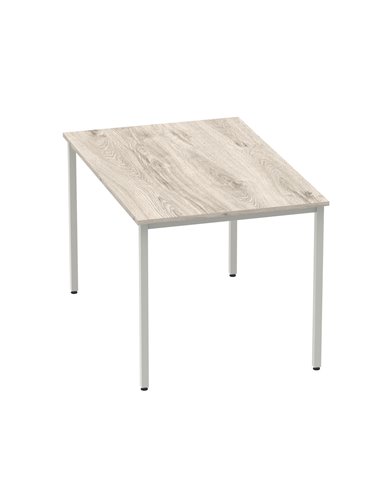 Dynamic Impulse 1200mm Straight Writing Desk Table Grey Oak Top Silver Box Frame Leg I003260