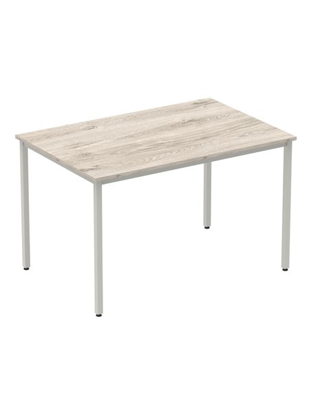 Dynamic Impulse 1200mm Straight Writing Desk Table Grey Oak Top Silver Box Frame Leg I003260 - pic 72844 | FastDaddyshop